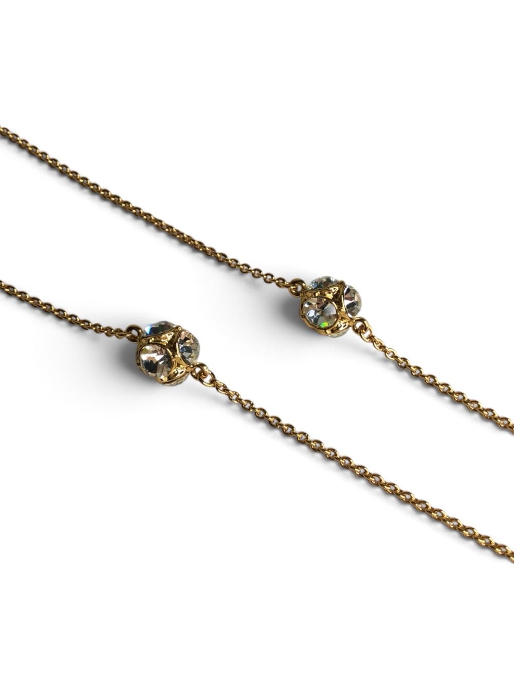 Kate Spade Gold Crystal Station Necklace AB Sparkle Adjustable - Picture 11 of 15